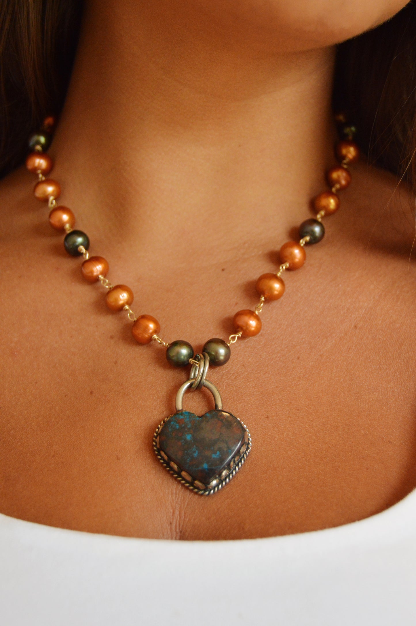 Pearl and Gemstone Heart Layer