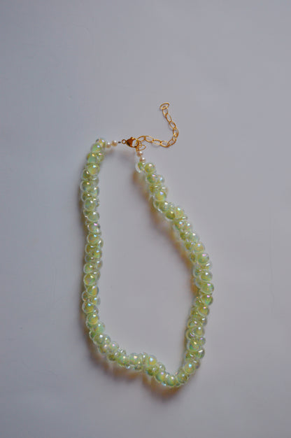 Bubble Glass Necklace- Shimmer Mint