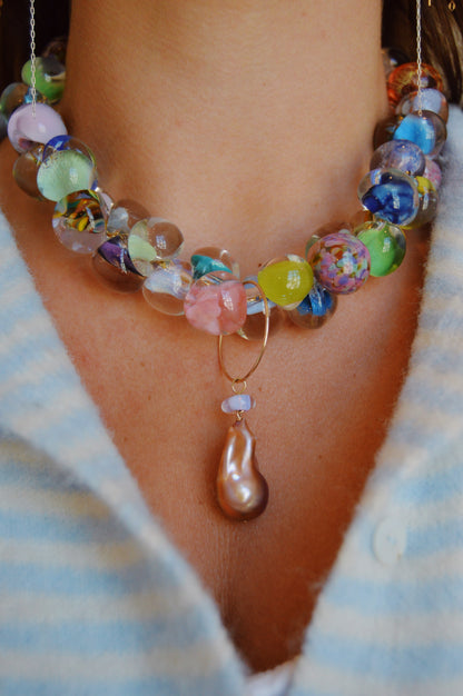 Pearl and Glass Ring Charm