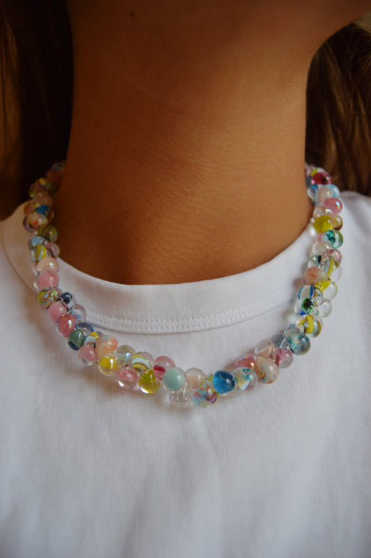 Rainbow Bubble Glass Necklace- Poprocks