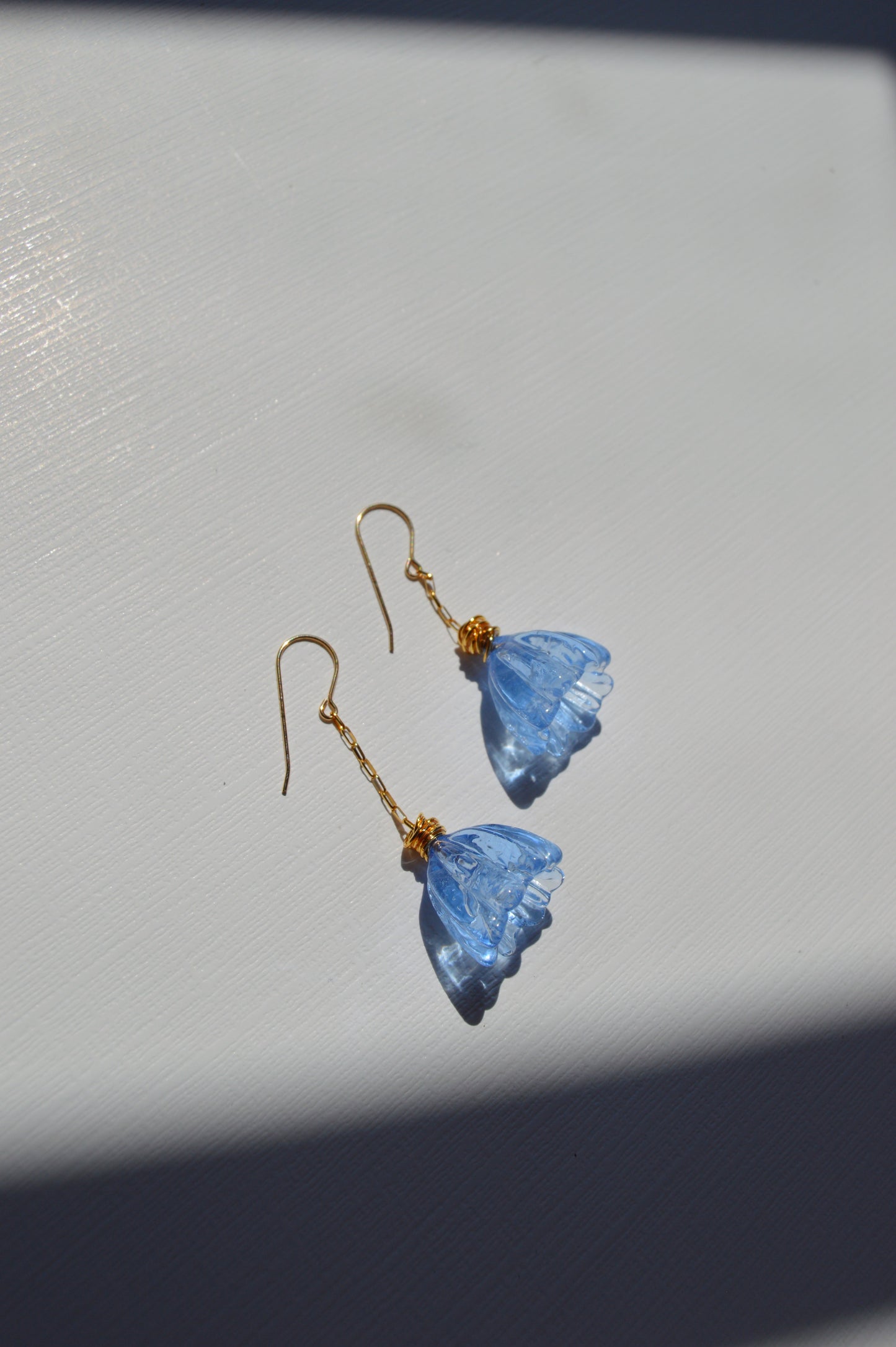 Super Sale Glass Tulip Earrings- Blues