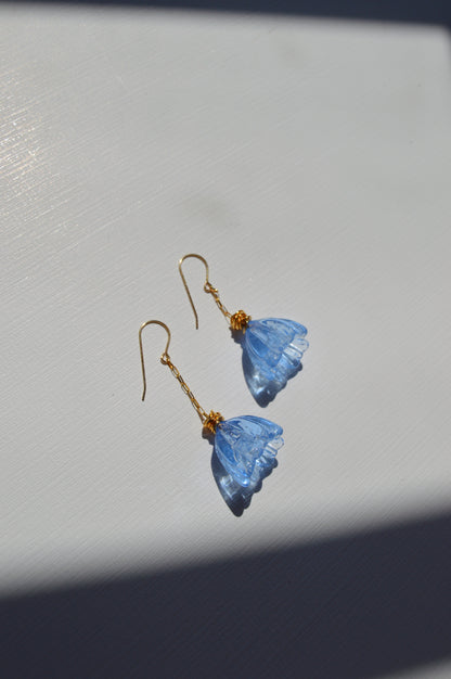 Super Sale Glass Tulip Earrings- Blues