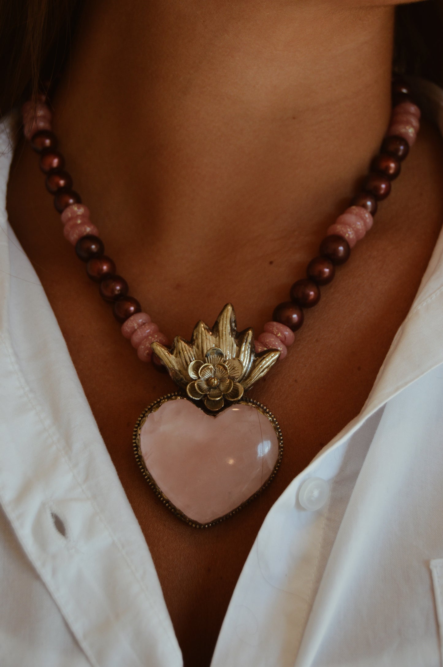 Heart Pendant- Light pink