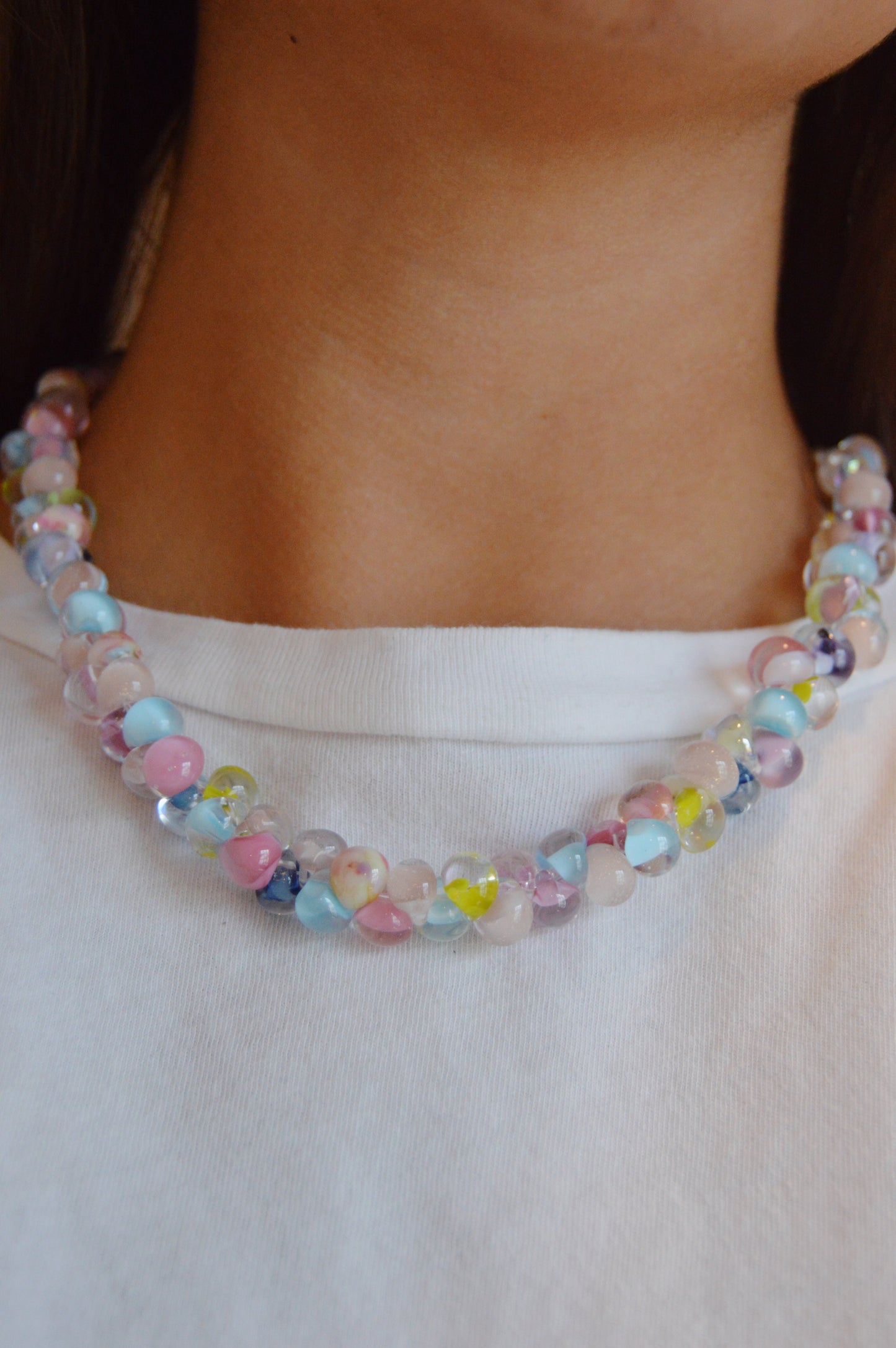 Rainbow Bubble Glass Necklace- Whimsy