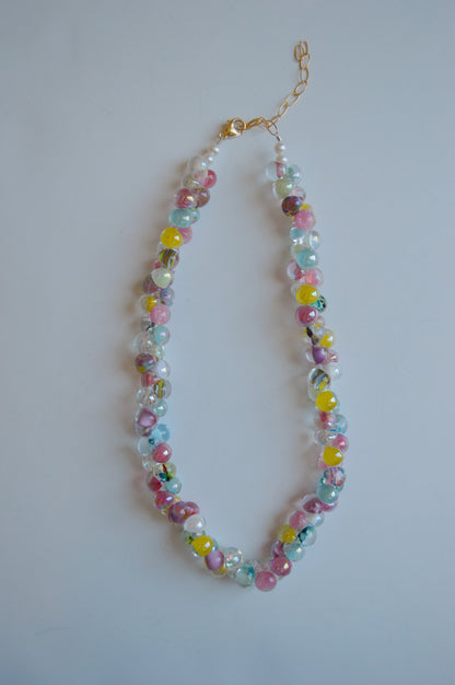 Rainbow Bubble Glass Necklace- Sugar