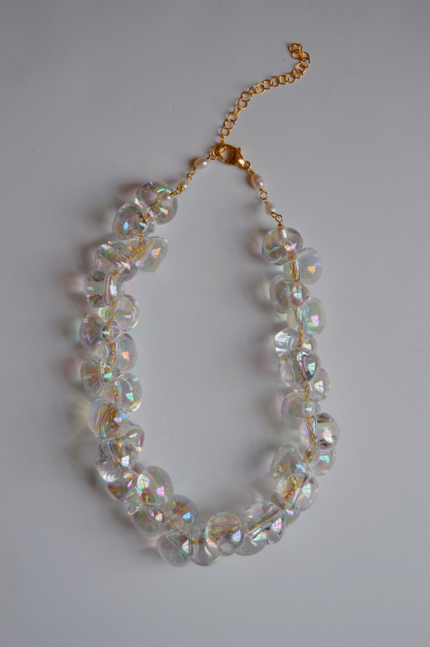 Grand Bubble Necklace- Shimmer Clear