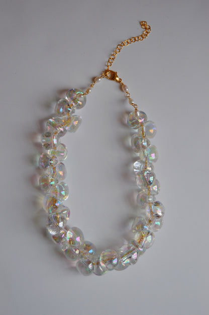 Grand Bubble Necklace- Shimmer Clear