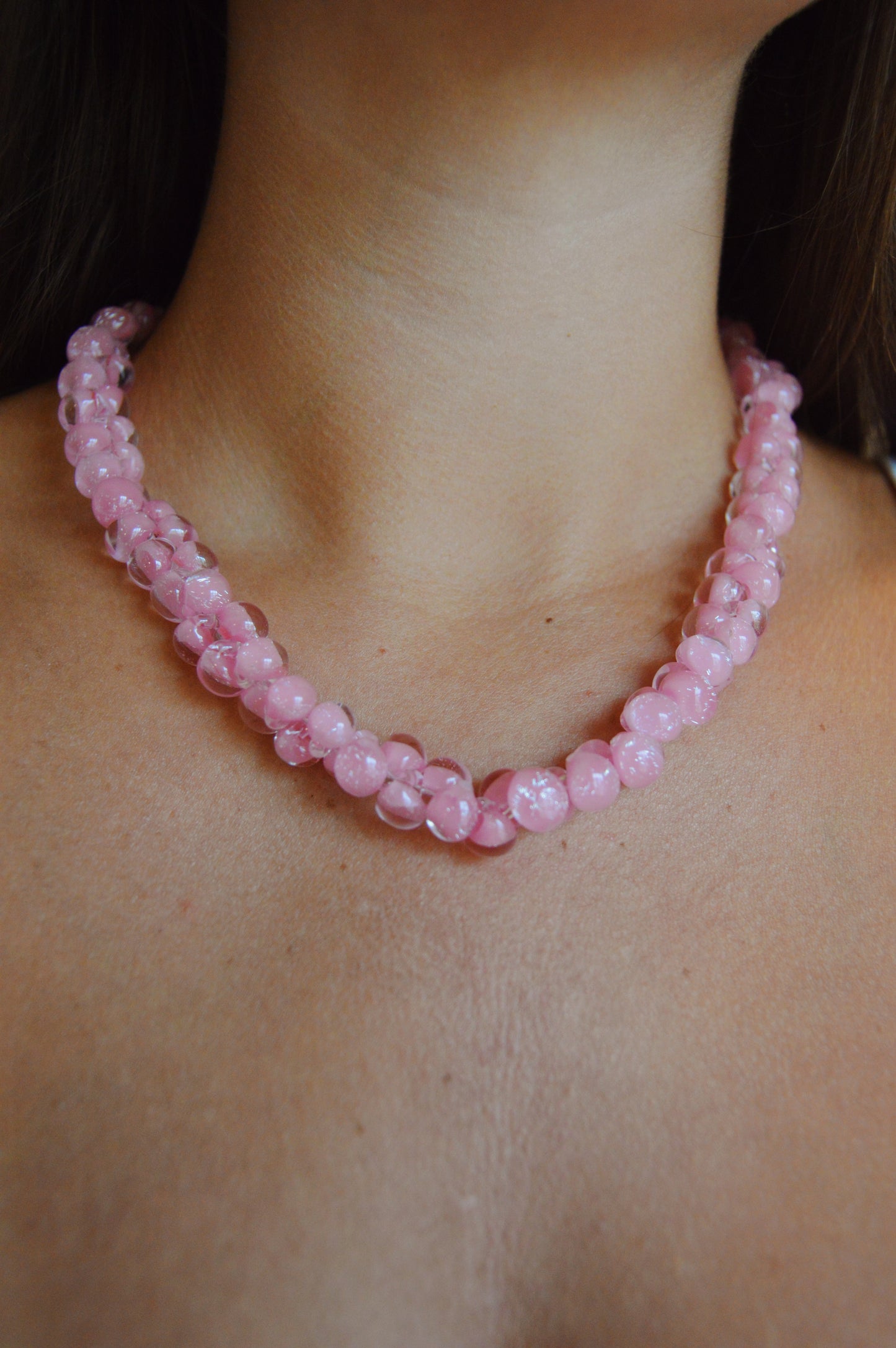 Bubble Glass Necklace- Bubblegum
