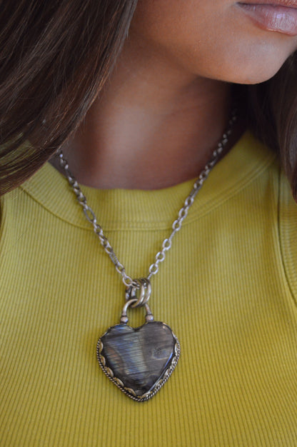 Heart Pendant- Labradorite