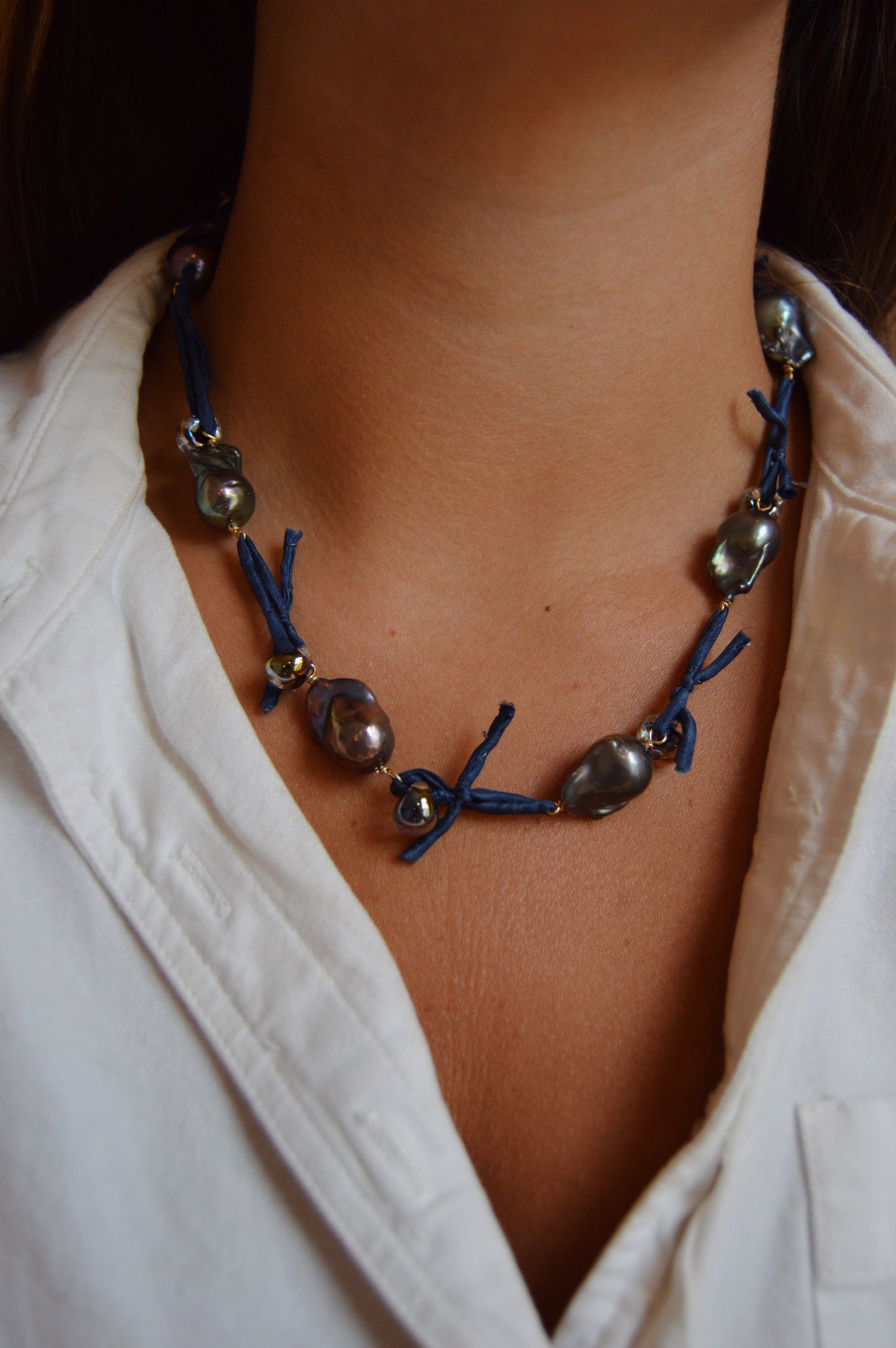 Silk and Pearl Layer - Midnight Shimmer