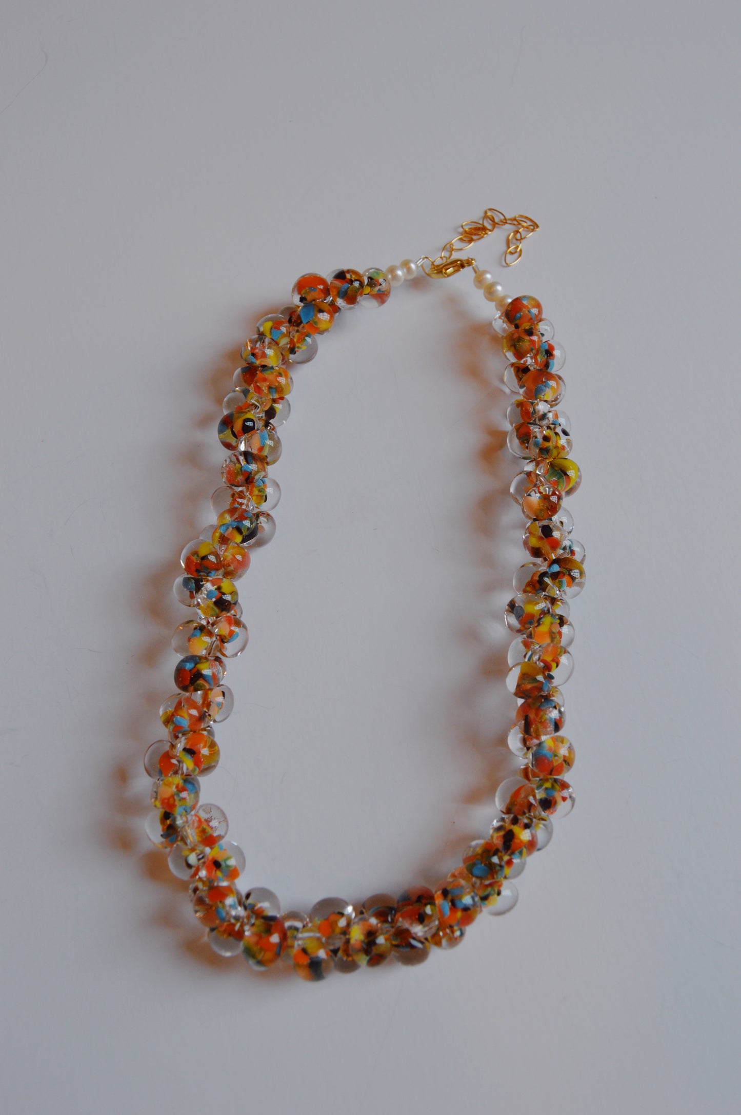Bubble Glass Necklace - Autumn Foliage