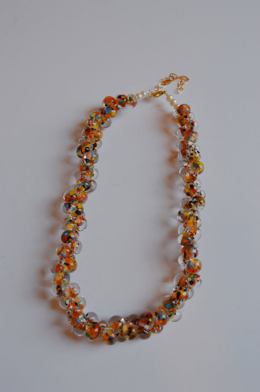 Bubble Glass Necklace - Autumn Foliage