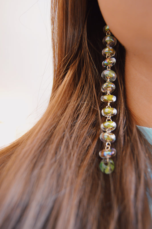 Long Donut Drops - Shimmer Olive