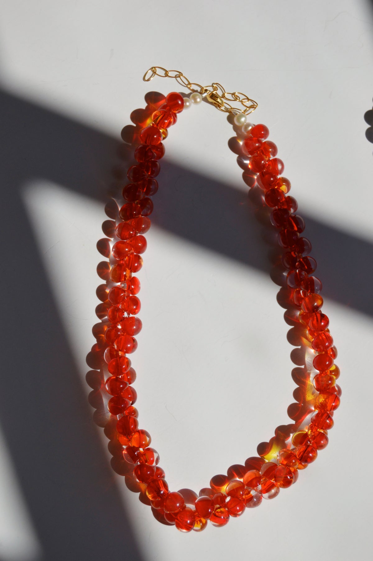 Bubble Glass Necklace- Cherry
