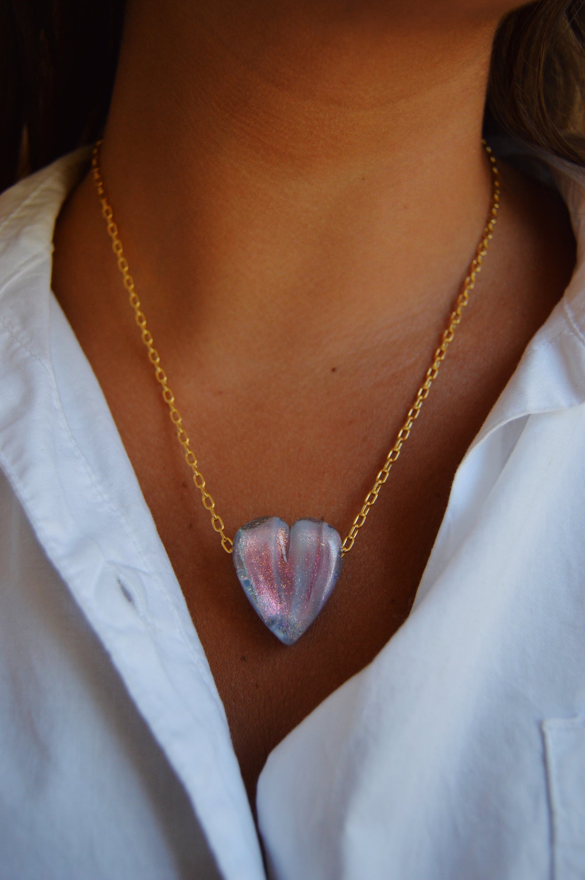 Glass Heart Necklace