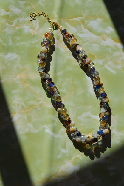 Bubble Glass Necklace- Pebbles Mix
