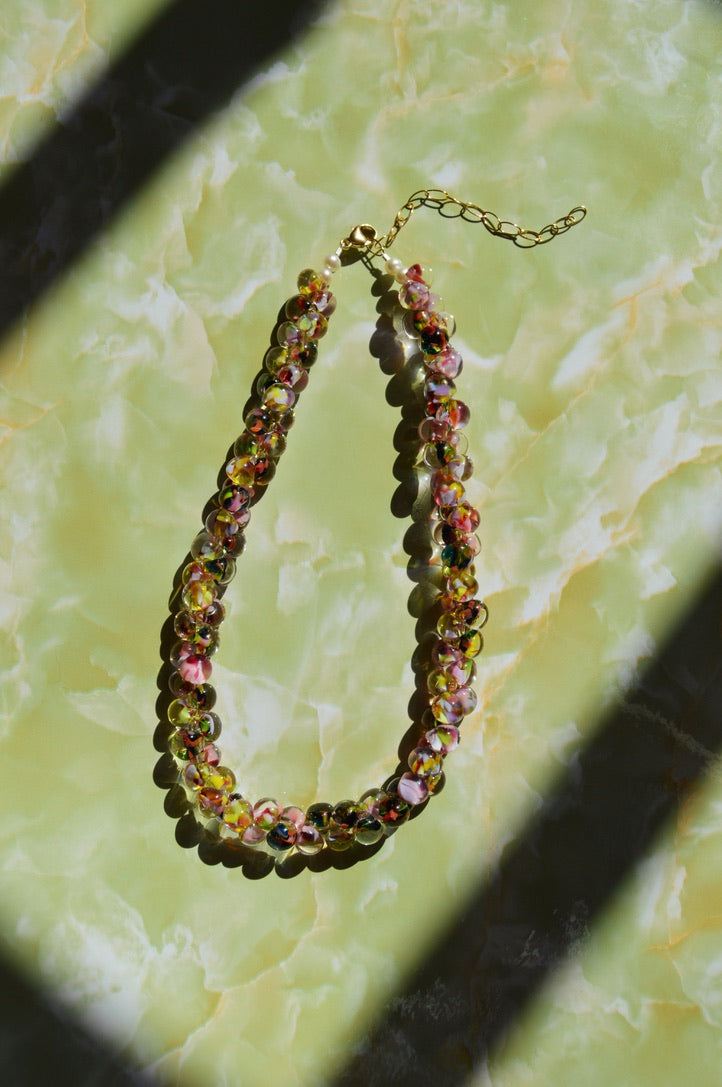 Bubble Glass Necklace- Fig