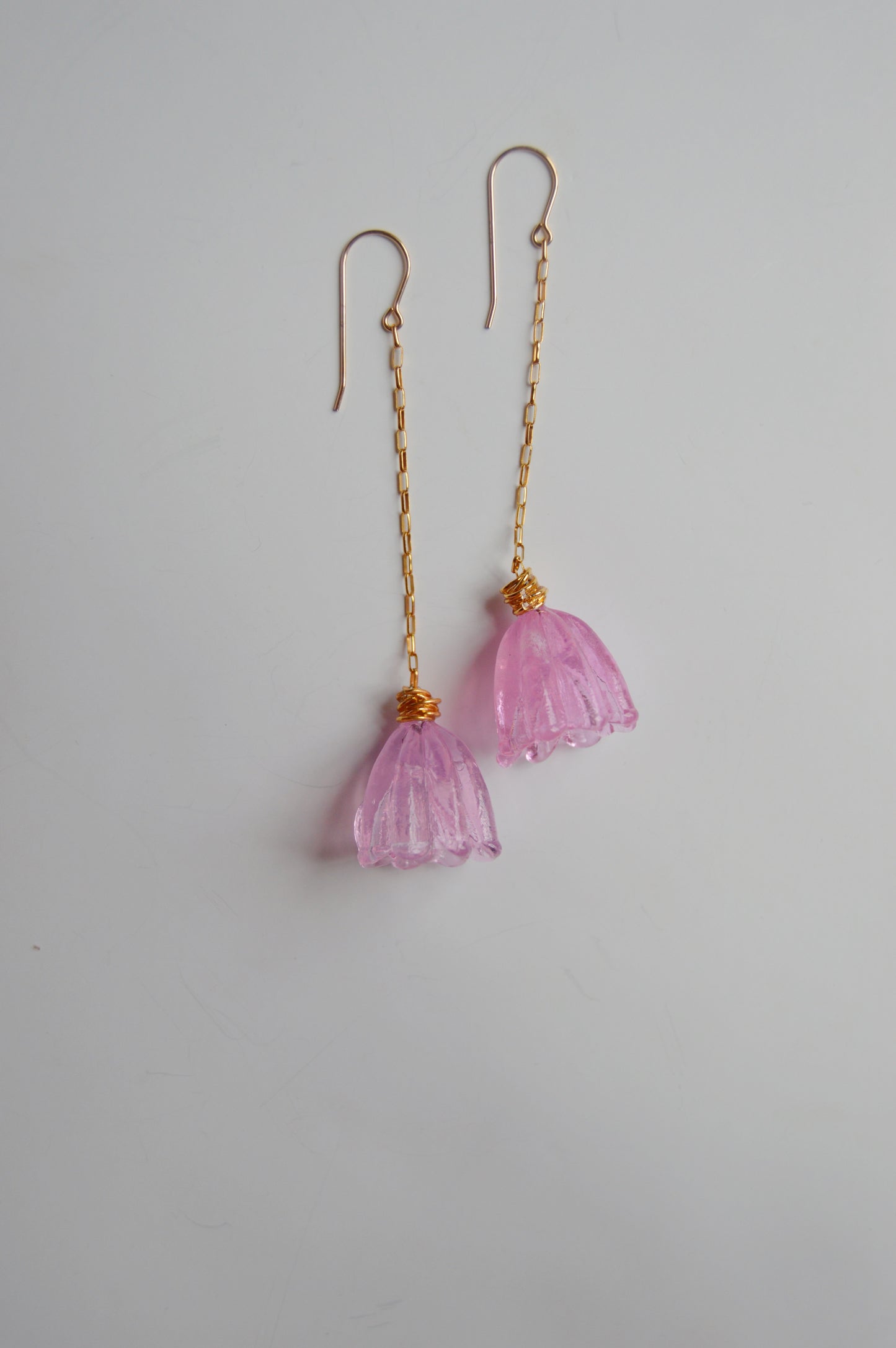 Super Sale Glass Tulip Earrings- Pinks