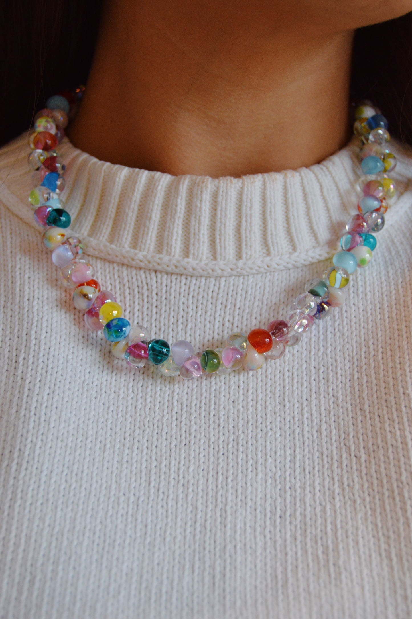 Rainbow Bubble Glass Necklace- Party