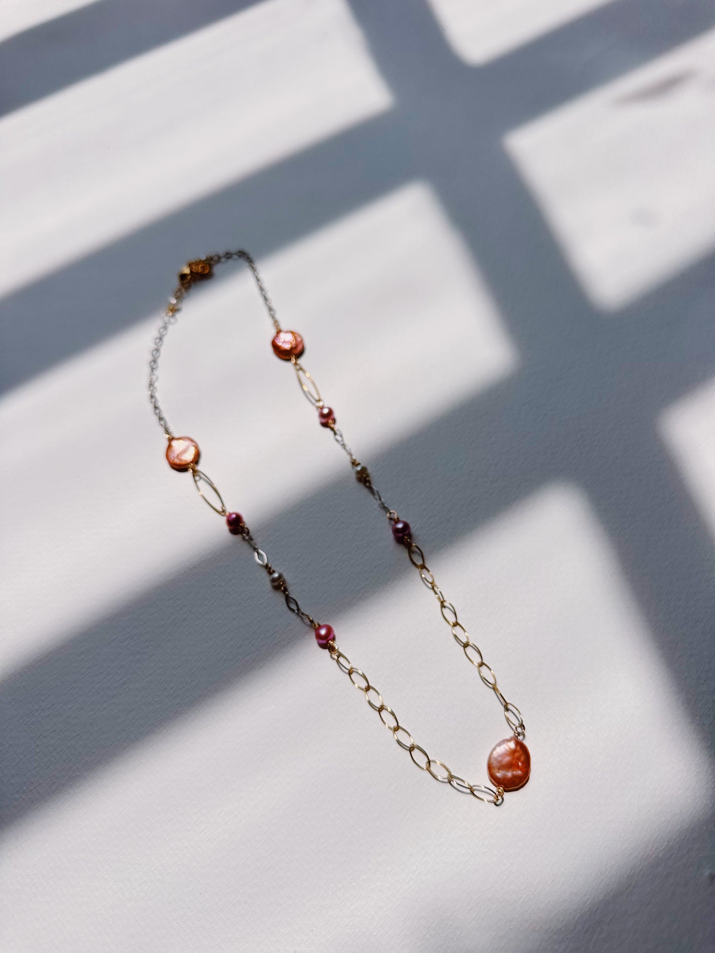 mixed metal pink pearl layer