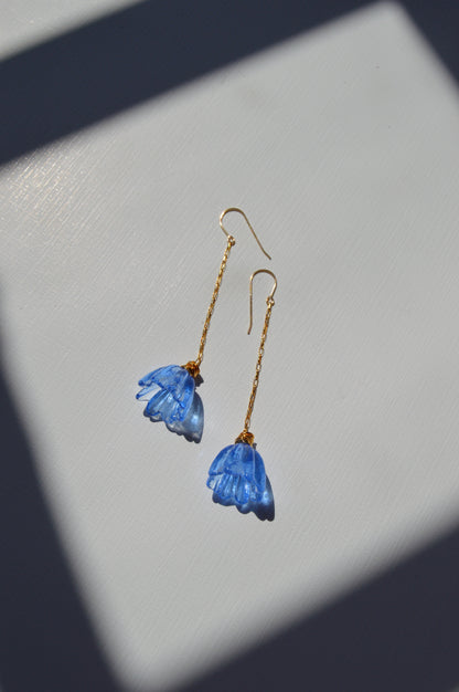 Super Sale Glass Tulip Earrings- Blues