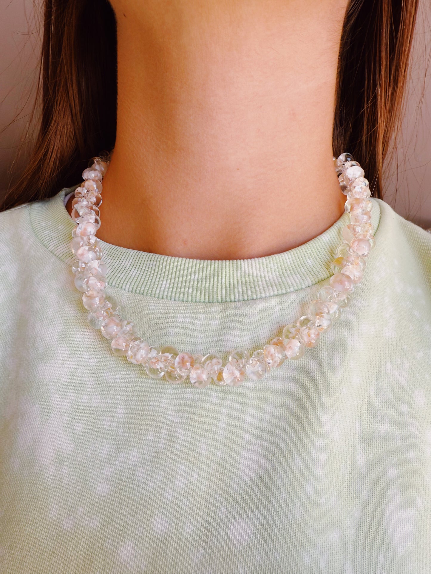 Print Bubble Glass Necklace