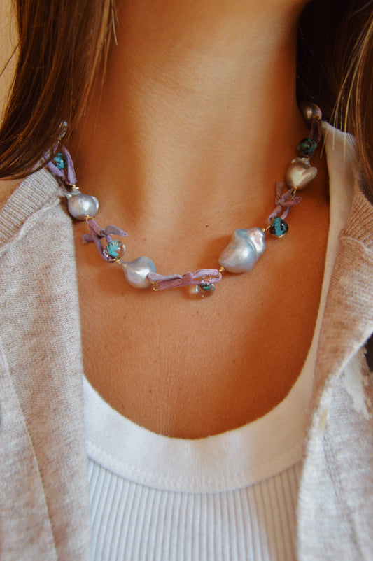 Purple Silk and Pearl Layer