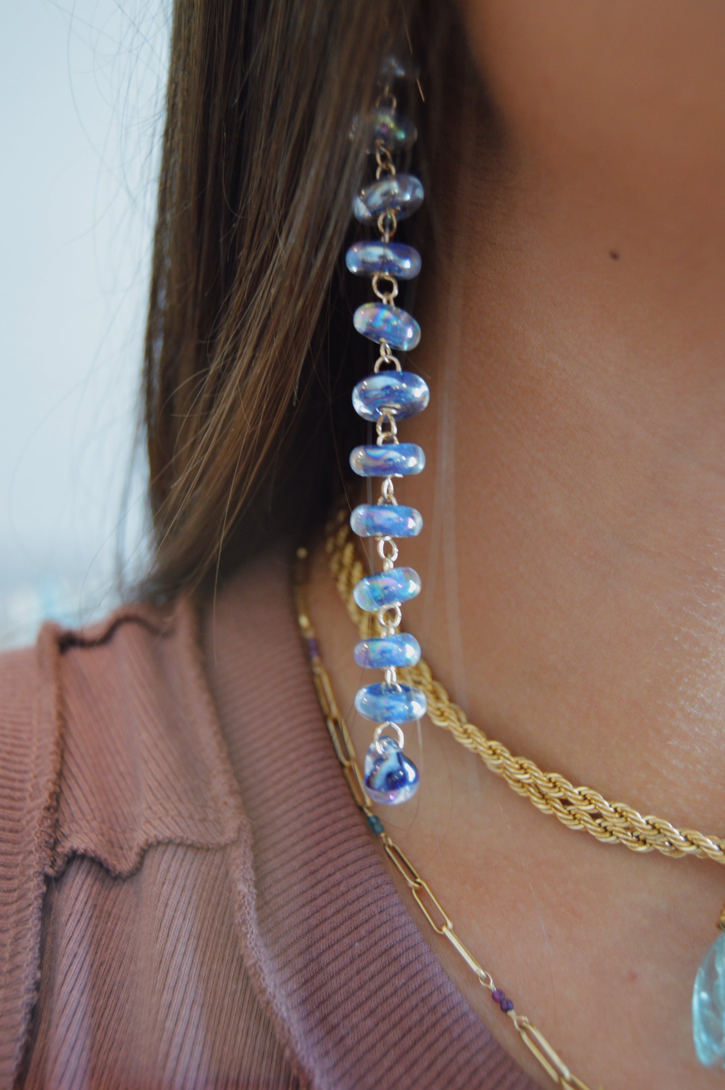 Long Donut Drops - Shimmer Indigo
