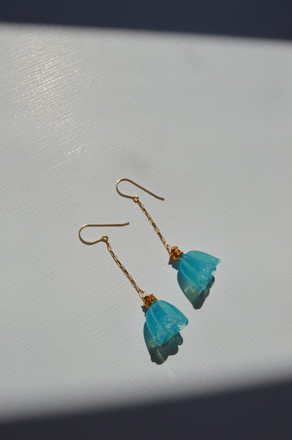 Super Sale Glass Tulip Earrings- Blues