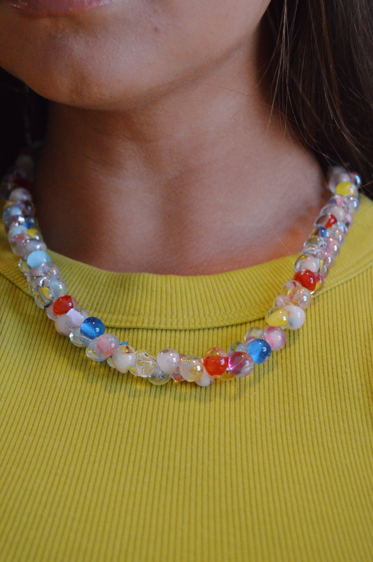 Rainbow Bubble Glass Necklace- Spritz