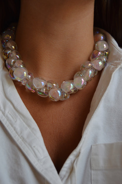 Grand Bubble Necklace- Shimmer Nude