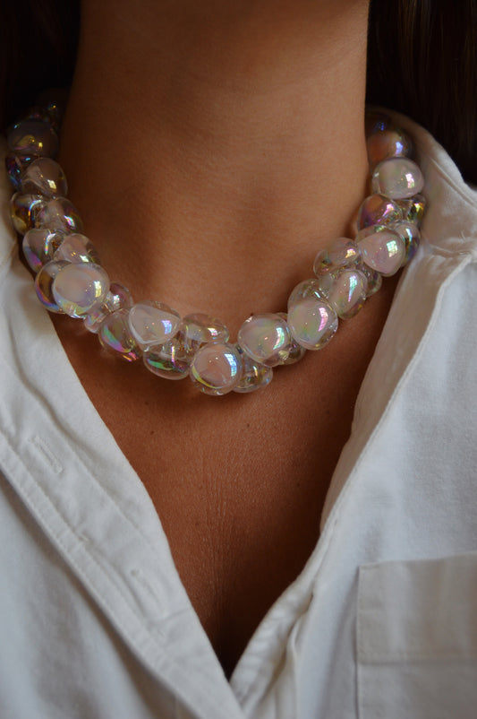Grand Bubble Necklace- Shimmer Nude