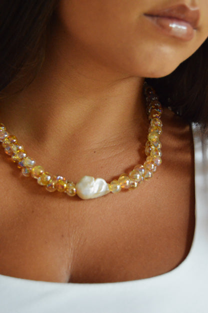 Bubble Glass Necklace- Champagne Bubbles