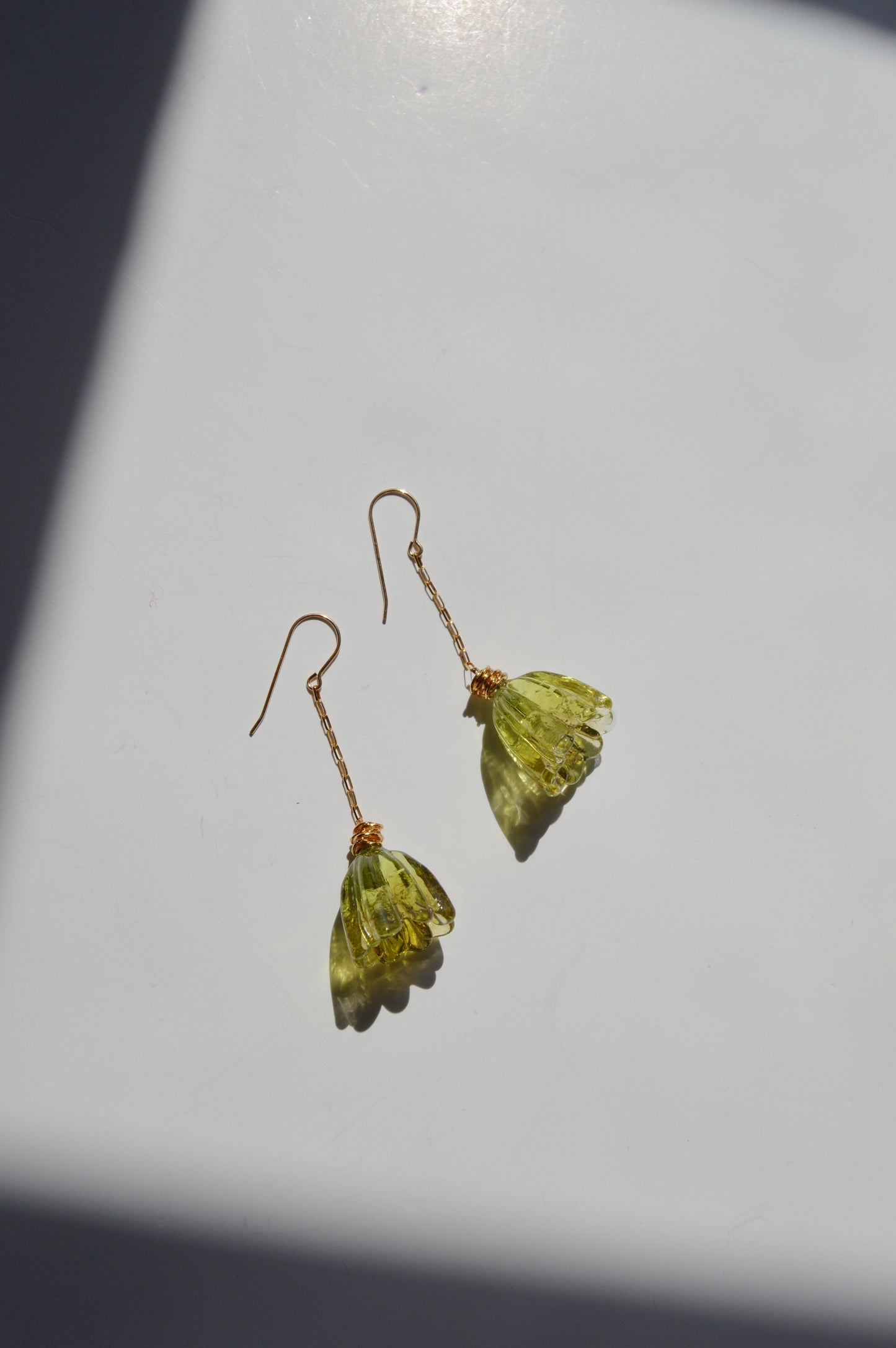 Super Sale Glass Tulip Earrings- Greens