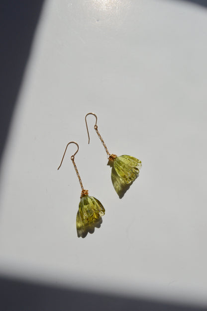 Super Sale Glass Tulip Earrings- Greens