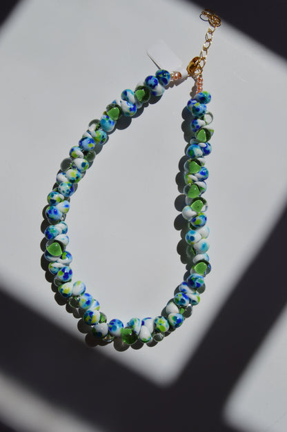 Bubble Glass Necklace- Earth Mix