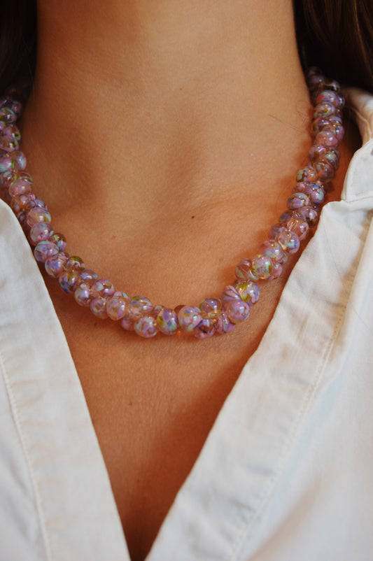 Bubble Glass Necklace - Purple Puka