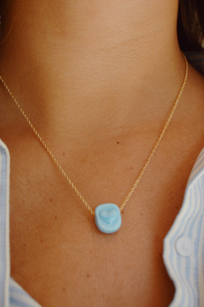Glass Heart Stamp Necklace