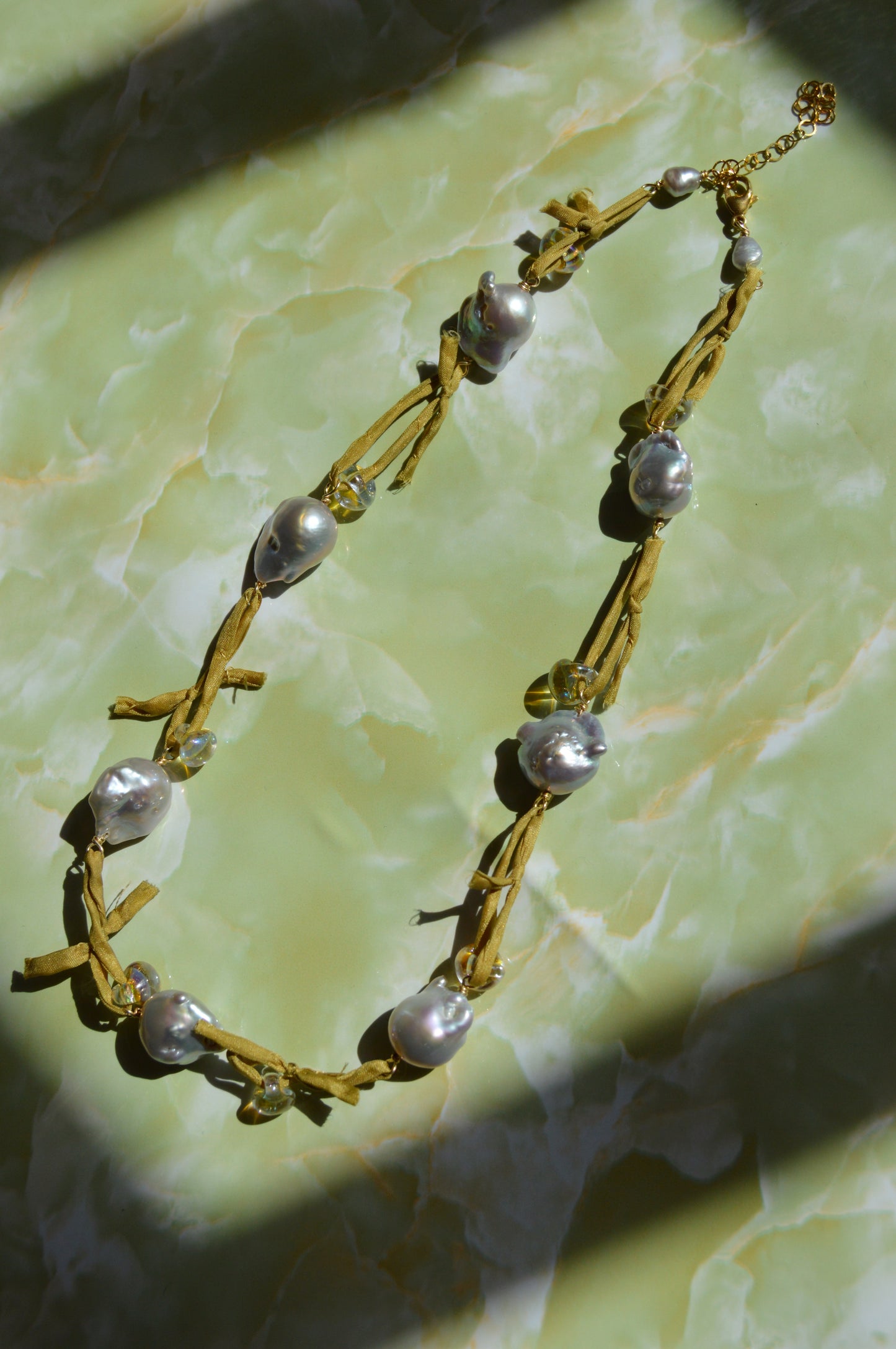 Silk and Pearl Layer - Champagne Olive