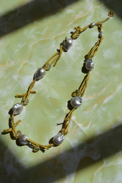 Silk and Pearl Layer - Champagne Olive