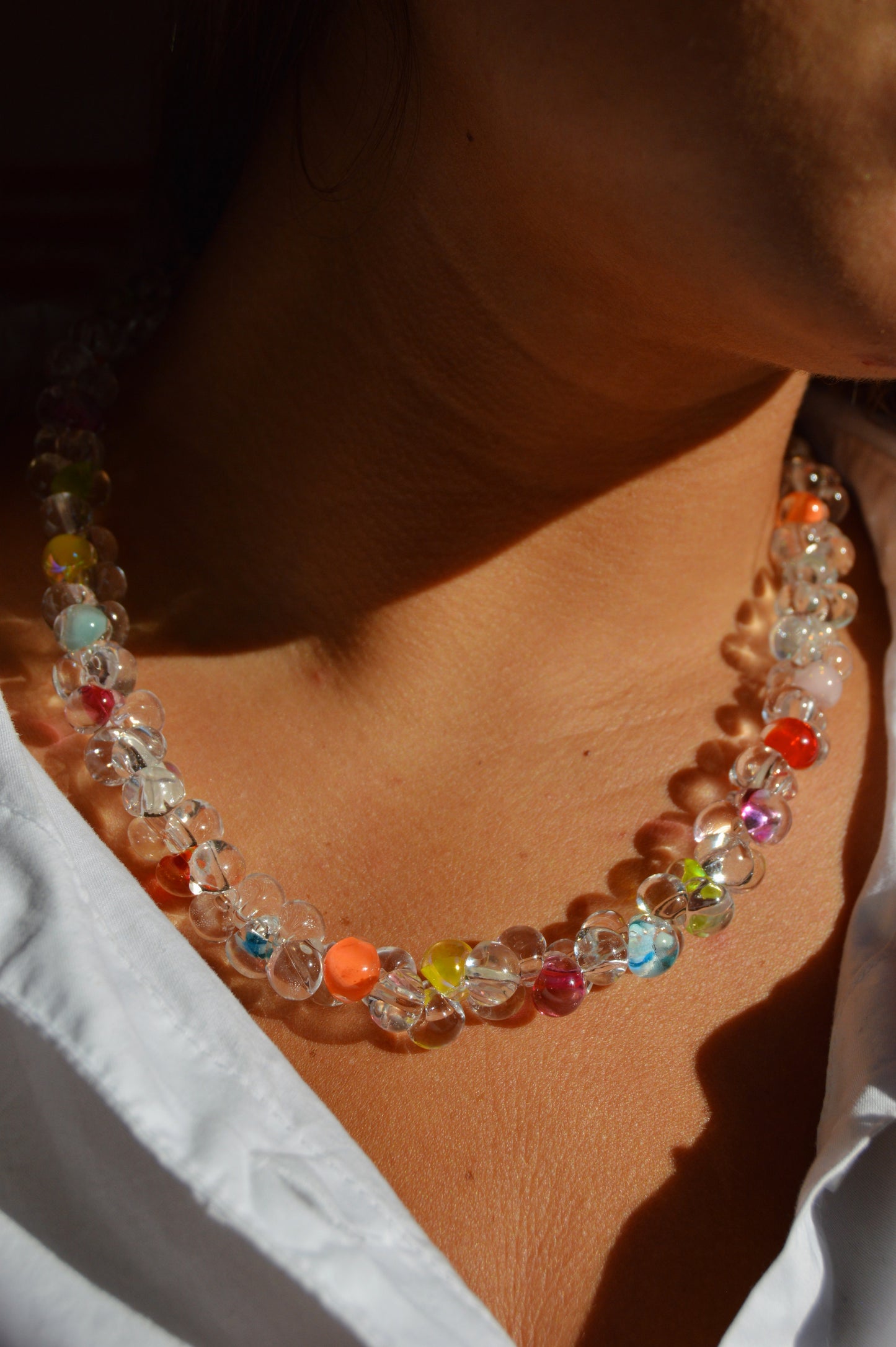 Rainbow Bubble Glass Necklace- Dandy