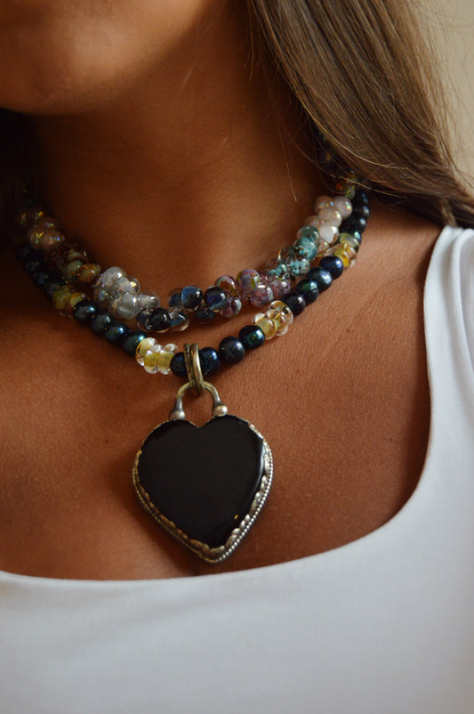 Heart Pendant- Black