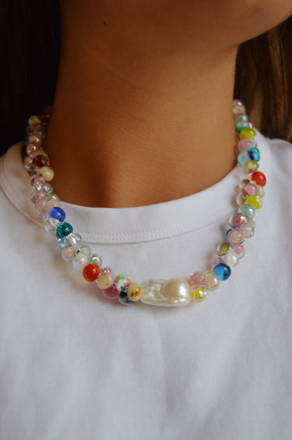Rainbow Bubble Glass Necklace- Candyland