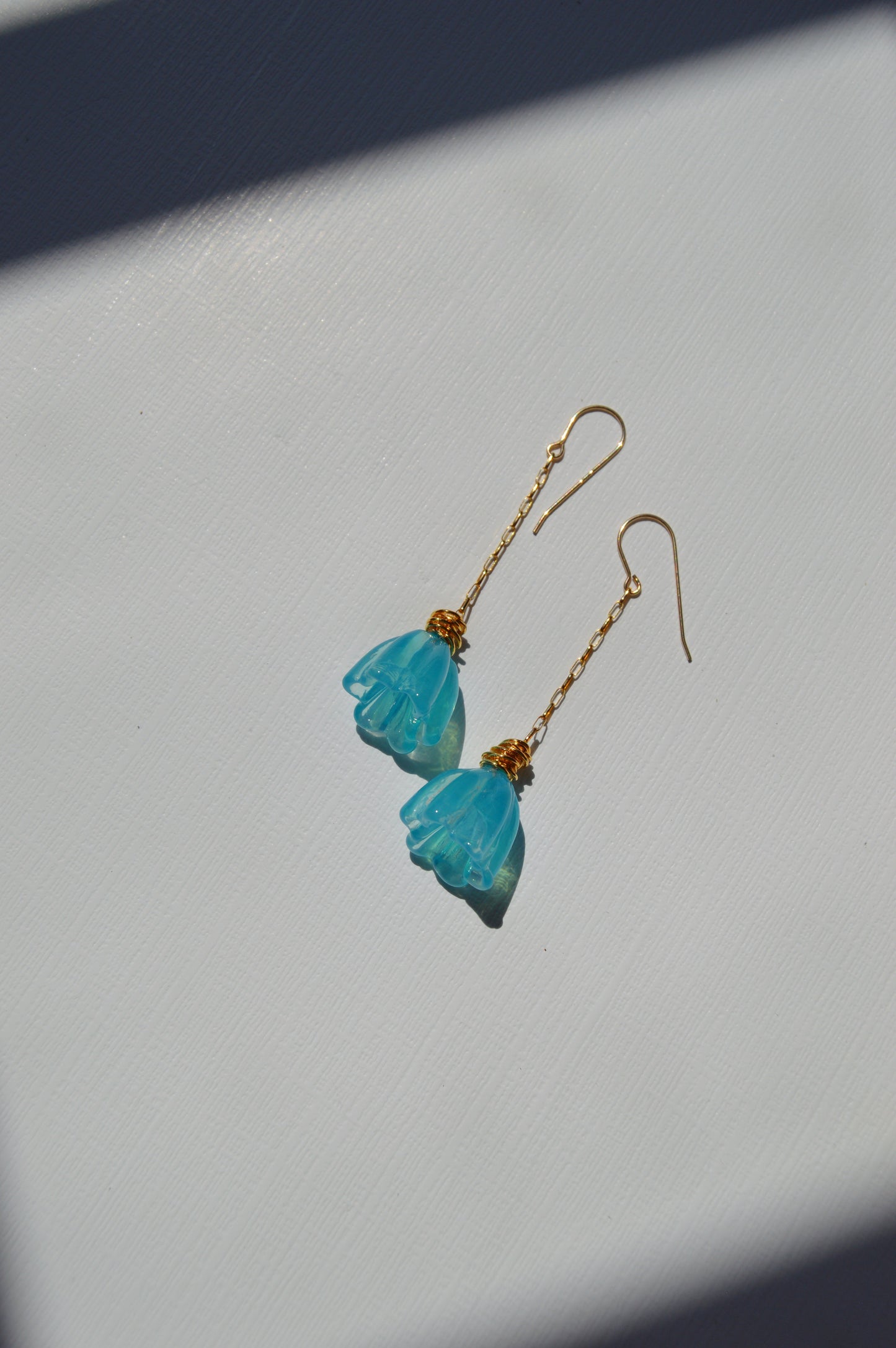 Super Sale Glass Tulip Earrings- Blues