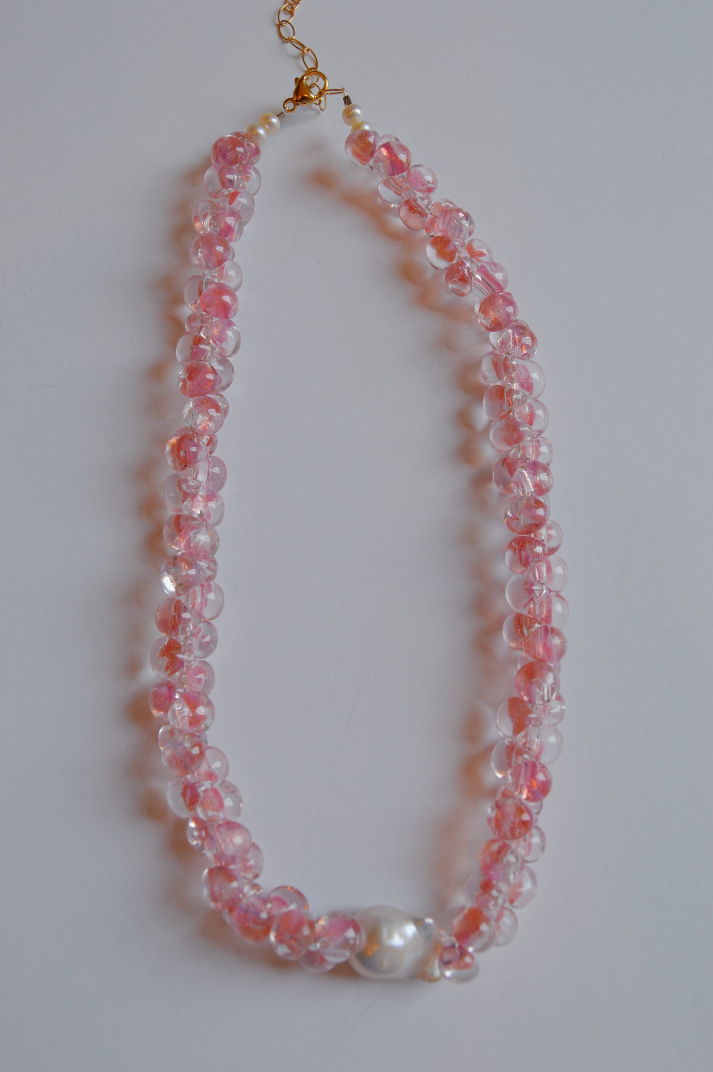 Bubble Glass Necklace - Flushed