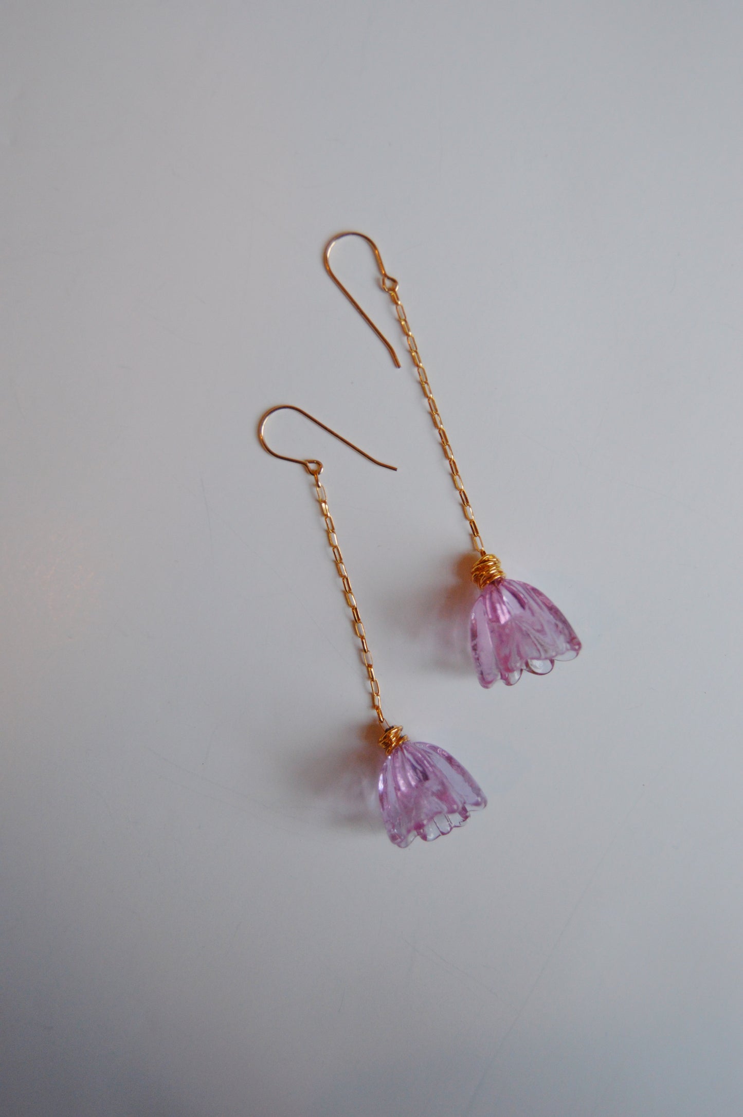 Glass Tulip Earrings- Magenta