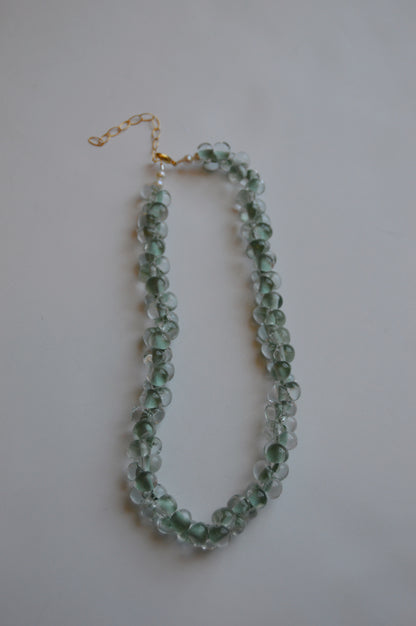 Bubble Glass Necklace- Mist