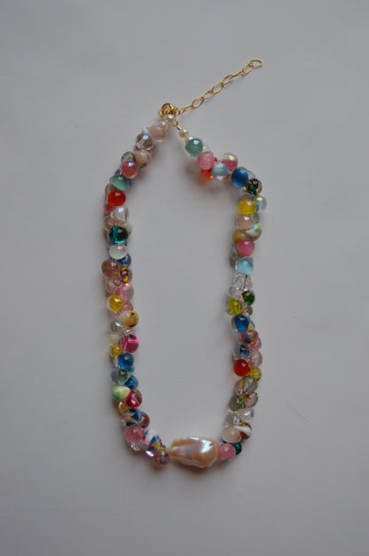 Rainbow Bubble Glass Necklace- Celebration