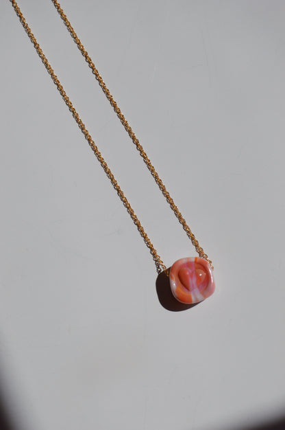 Glass Heart Stamp Necklace