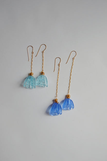 Super Sale Glass Tulip Earrings- Blues